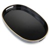 Omuriko Black Oval Decorative Tray with Handles, Versatile Serving Tray