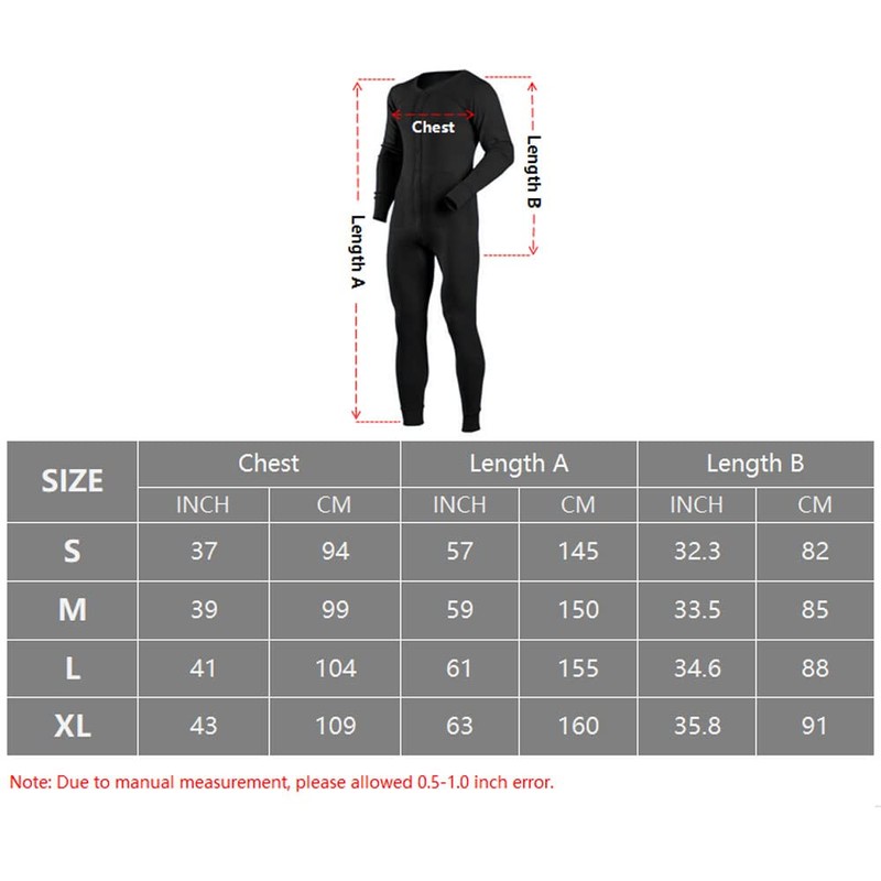 Men's Long Sleeve Pyjamas Sleepwear One Piece Button Down Pyjamas,