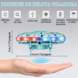 Spinner Volador, Pelota Voladora Juguete para Niños 5+ Años, Flying Ball al Aire Libre, Dron para Niños con USB, Boomerang Pelota Flotante con LED Luz, Regalo para Cumpleaños