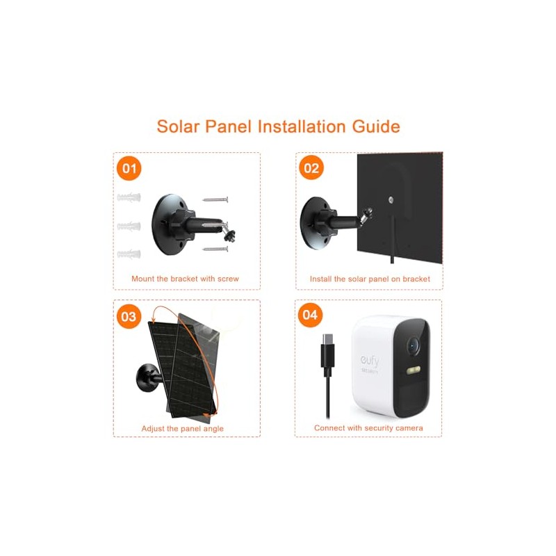 Zivif 7W Solar Charger for Security Cameras - IP65 Waterproof