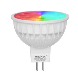 LGIDTECH FUT104 Miboxer 4W MR16 Led 2.4GHz Bulb Spotlight GU5.3 Socket AC/DC 12V RGB+CCT Color and Temperature Changeable Dimmable,But Single Bulb Wouldn't Work.Controller and Hub is Sold Separately