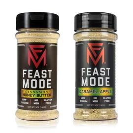 Feast Mode Flavors | Apple Spice Pack | 2 count | 5oz seasonings | Cinnamon Honey Butter | Caramel Apple | meal prep seasoning, low sodium, no msg, gluten free, low calorie, no artificial fillers, healthy flavoring