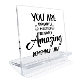 Inspirational Sign Gift, Inspirational Gifts For Men And Women, Acrylic Board With Support, Desktop Decoration, Cheer Up Gift, Rustic Home Decor, Acrylic Sign, You Are Amazing Remember That