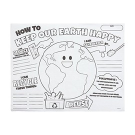 Fun Express DIY Earth Day Poster - Bulk set of 30 - Classroom, Daycare and Home Educational And Learning Activities For Kids