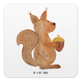 Mr. & Mrs. Panda 15er Set Untersetzer Set Eichhörnchen Weihnachten - Geschenk, Tassenuntersetzer, Tischuntersetzer, Untersetzer für Gläser,