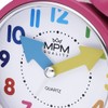 MPM Quality Design Alarm Clock, Pink/Colourful Numbers, Loud Alarm, Colourful