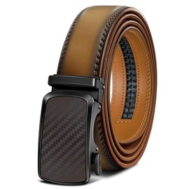 BULLIANT Men's Belt,Brand Ratchet Belt Of Genuine Leather For Gift Men Dress,Size Customized(Tawny,36"-42" Waist Adjustable)