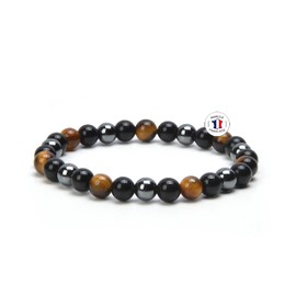 Attraction Zen Triple Protection Bracelet - Tiger's Eye, Black Obsidian, Hematite | All Stones In Our Bracelets Are Natural, Stone, Natural stones