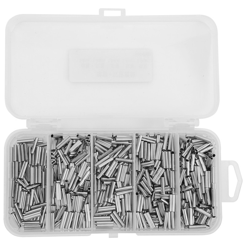 500PCS Single Double Barrel Crimping Sleeve Fishing Line Wire Leader