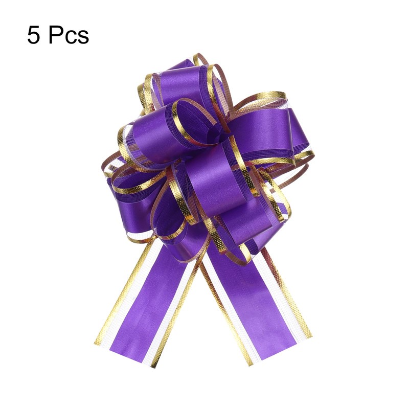 MECCANIXITY 5pcs 4 Inch Large Big Pull Bow with Gold