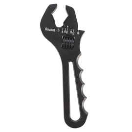 labwork 3AN-16AN Adjustable Wrench Spanner, Lightweight Aluminum for An Hose Fitting Adapter End Black
