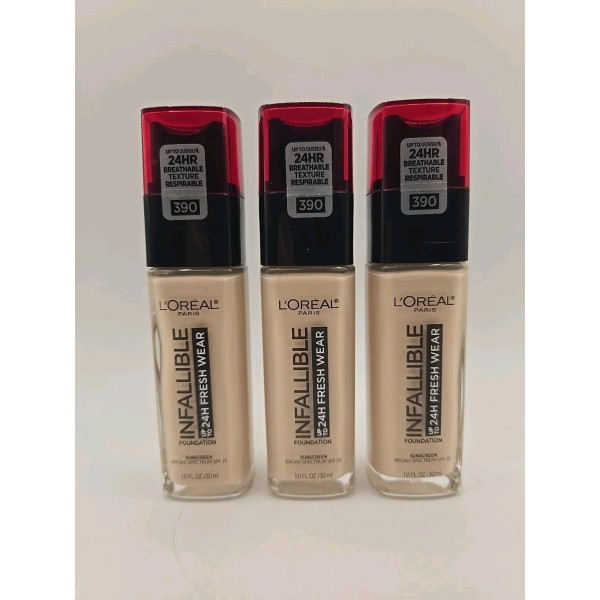 L'Oreal Lots of 3 LOREAL Infallible 24hr Fresh Wear Liquid