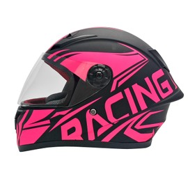 Fashion Kids Motorcycle Helmets Teen Motor-Bike Scooter Biker BMX Four Wheels Full Face Helmets Boys Girls DOT Approved (Pink Medium)