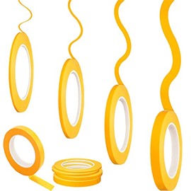 4 Rolls Pinstripe Tape, Masking Tape in 1/16, 1/8, 1/4 and 1/2 Inch Wide x 52 Yard Long, Painters Automotive Masking Tape for DIY Car Auto Paint Art (Yellow)