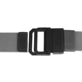 Sportmusies Adjustable Military Style Nylon Elastic Belt for Women & Men, Casual Belt with Double Ring Buckle, Light Gray