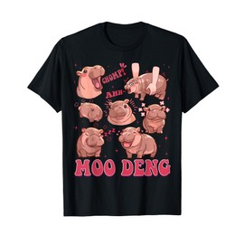 Moo Deng 2024 Moo Deng Moo Deng Cute Hippo T-Shirt, black