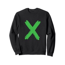 Creative Bold Green Letter X - Design Alphabet - Marker Sweatshirt