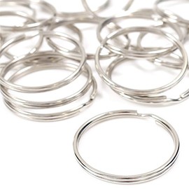 10x Quality 50mm Keyring Split Ring Set Heavy Duty Large Nickel Key Loop Sprung Hoop