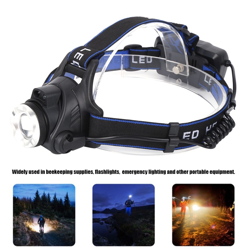 LED Headlamp USB Rechargeable Head Light Flashlight for Outdoor Camping