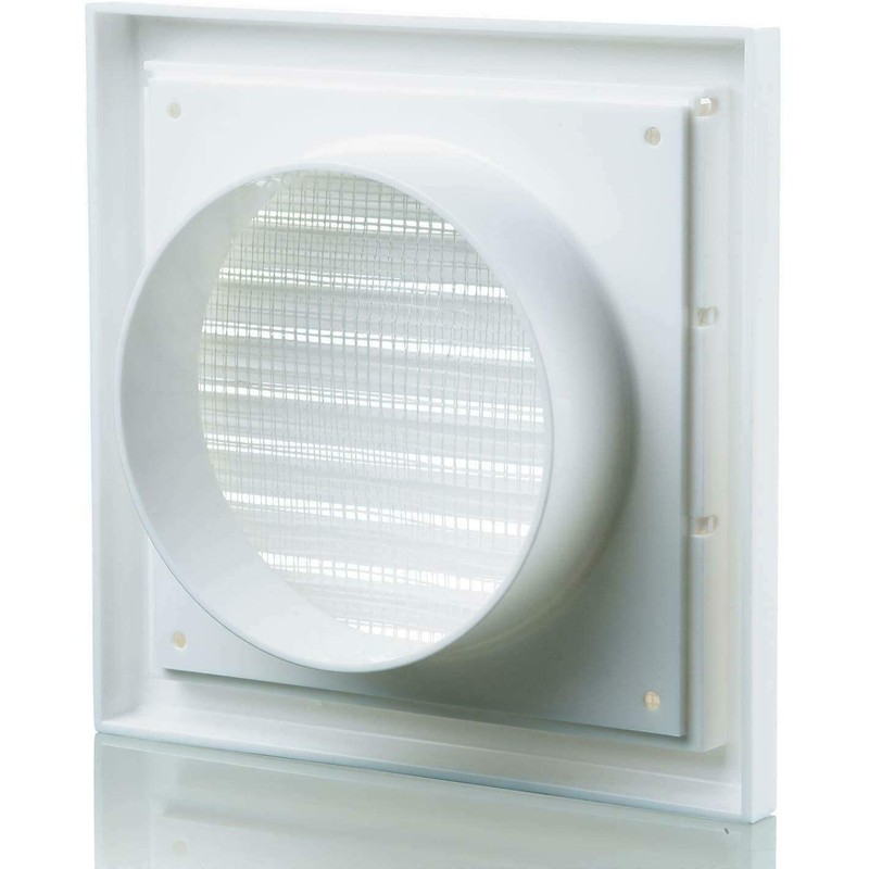 VENTS UK 6 inch - 150 mm Square White Louvered