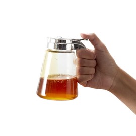 Saveur et Degustation KA1410 Transparent Glass Honey Pourer - 300 ml, 12 x 8.5 x 13 cm