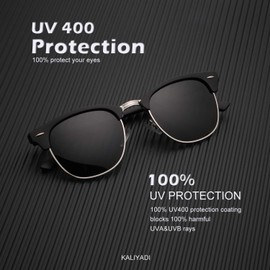 Sunglasses Men Polarized Sunglasses for Men Women Semi-Rimless Frame Retro Sun Glasses with UV400 Protection