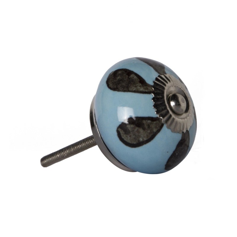 HomeRoots Set of Eight Blue And Gray Ceramic And Metal