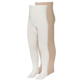 Cotton Prime Set of 2 or 4 Children's Tights, Cotton, Girls and Boys Tights (Oeko-Tex Standard 100 Certified), beige-wool-white set of 4