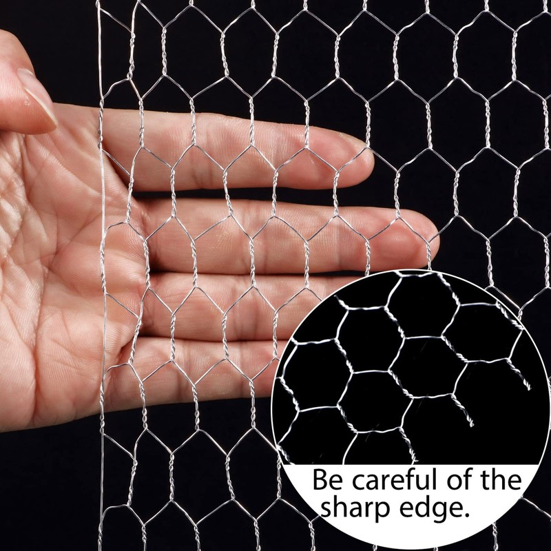 SATINIOR 2 Sheets Chicken Wire Net for Craft Work, Galvanized
