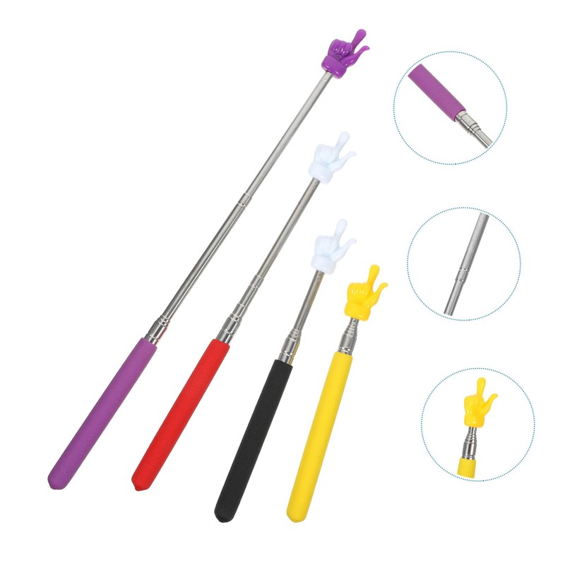 SHINEOFI Elegant Functional 4pcs Teachers Pointing Rods Extendable Reading Indicator