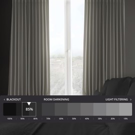 HPD Half Price Drapes Faux Linen Room Darkening Curtains - 96 Inches Long Extra Wide Luxury Linen Curtains for Bedroom & Living Room (1 Panel), 100W X 96L, Birch