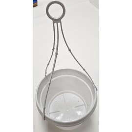Austin Planter 12 inch Flower Pot with Hanger White Granite Single