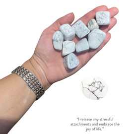 BellaMira Howlite Crystal, Single Polished Stone, Healing Crystal for Inspiration, Creativity, Peace, Clarity, Artistic Expression, Compassion and Spiritual Awareness