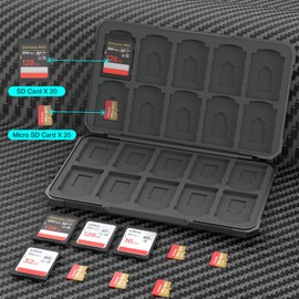 THELIFELICIOUS SD Card Holder Memory Card Case for SD/TF Cards, Memory Storage Organizer for 20 SDXC SDHC and 20 TF Cards
