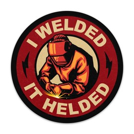 (3PCs) I Welded It Helded Sticker, Funny Welder Blue Collar Waterproof Vinyl Stickers Decals for Welding Hood Hard Hat Helmet Tool Box Laptop Water Bottle Gifts Decorations (3 Inches)