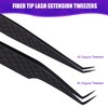 Fiber Tip Lash Tweezers for Eyelash Extension, High Precision Eyelash