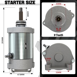 1PZ STM-D9A Starter Motor Replacement for Polaris Ranger 900 1000 XP Crew RZR 900 1000 XP 4 Turbo General 1000 XP 4 4014037 4014548