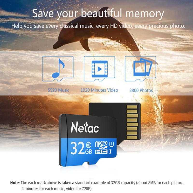 Netac P500 Class 10 32G Micro SDHC TF Flash Memory