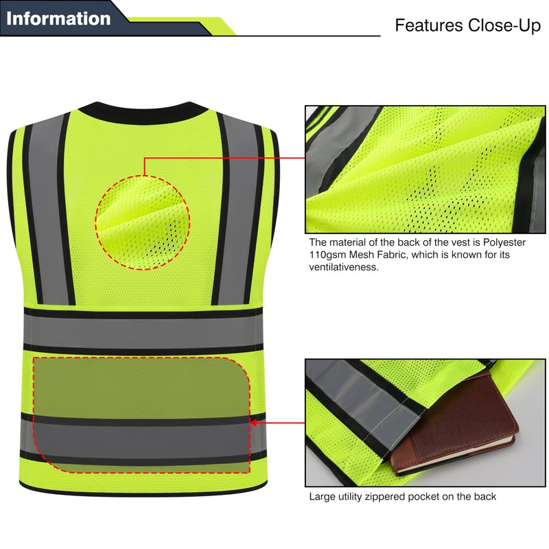 Gasoline Class 2 High Visibility Reflective Safety Vests Women &