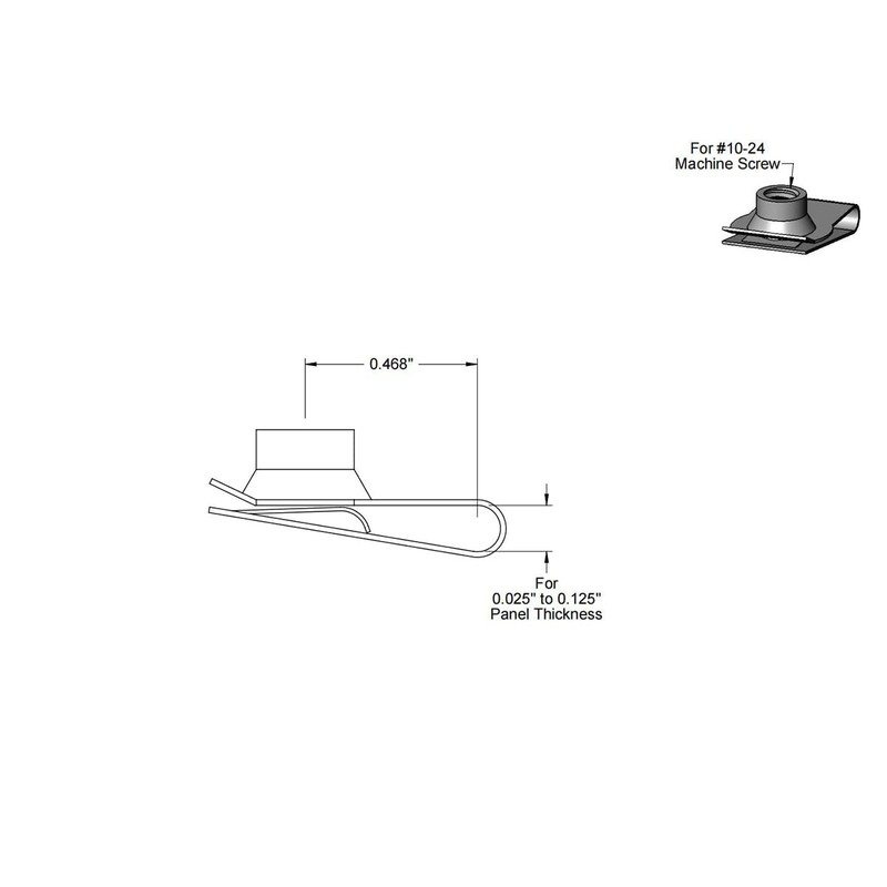 #10-24 Stainless Steel U -Style Clip-On Nut,U-Type Fasteners (Pack of