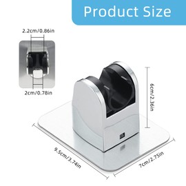 Shower Holder, No Drilling, Wall Mounted Hand Shower Holder, Universal Shower Holder, 45° Adjustable Shower Head Holder, Shower Head Holder for Wall, Bathroom, Toilet