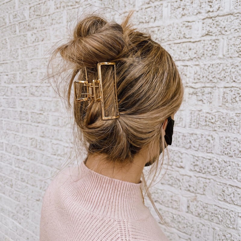 4 PCS Gold Metal Hair Clips for Women 2.76 Inche