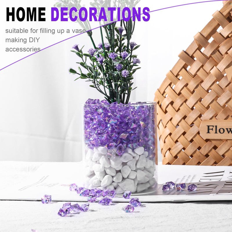 DomeStar purple fake ice cubes purple fake crystals purple vase