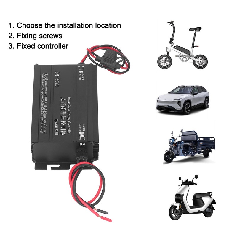 600W MPPT Boost Solar Charge Controller 12‑50V Input LCD Display
