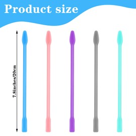 Xindojuz 5 PCS Silicone Wax Stick, 7.8 Inch Reusable Epoxy Stir Sticks Resin Supplies Spatula Waxing Applicator, Craft Tools for Paint Liquid Making Glitter Tumblers Art DIY Projects (5 Colors)