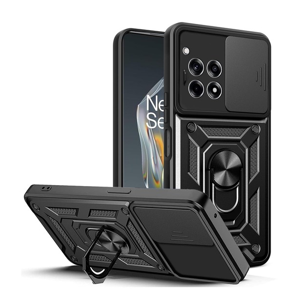 GEJEFA Case for OnePlus 12R, Ring Kickstand Military Grade TPU&PC