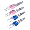 WOONEKY 4pcs Stainless Steel Eyebrow Tweezers Assorted Eyebrow Clips Clamps