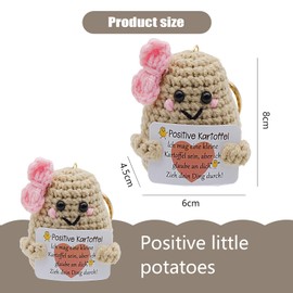 Positive Potato, Positive Gifts, Positive Potato Lucky Charm, Get Well Gifts for Farewell Gift Colleagues, Women Hug Lucky Potato, Pocket Hug First Day at School with Keyring, grey white