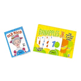 Regal Games Banapples Jr. & Old Maid Kids Card Games Ages 4 5 6 7 8+ | Family Fun Playing Card Set (80 Game Cards, 2 Pack)