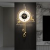 HEBOIX Modern Deer Wall Clock for Living Room,Large Gold Decorative